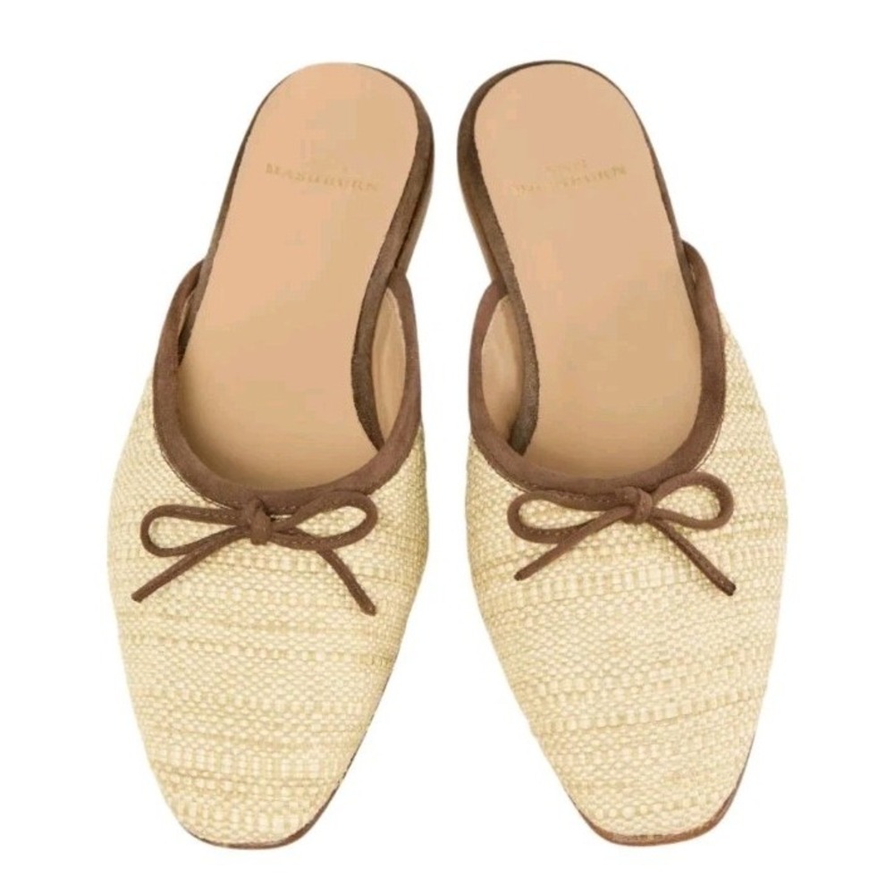ANN MASHBURN Cream and Brown Mules